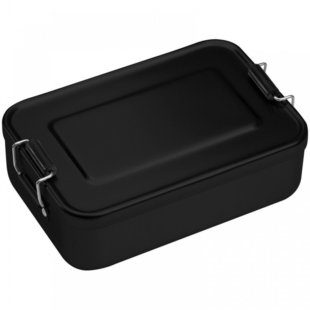 Logotrade promotional item image of: Aluminum lunch box with closure, Black