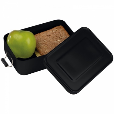 Logotrade advertising product image of: Aluminum lunch box with closure, Black