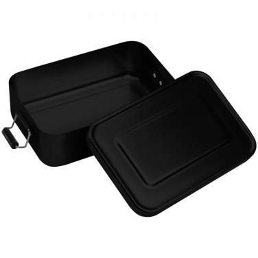 Logotrade promotional products photo of: Aluminum lunch box with closure, Black