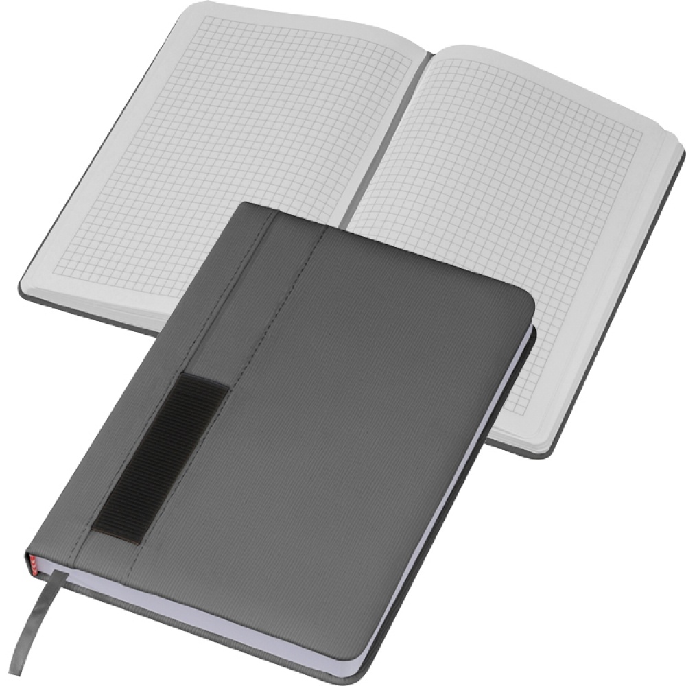 Logo trade corporate gifts image of: Notebook with pocket A5, Grey