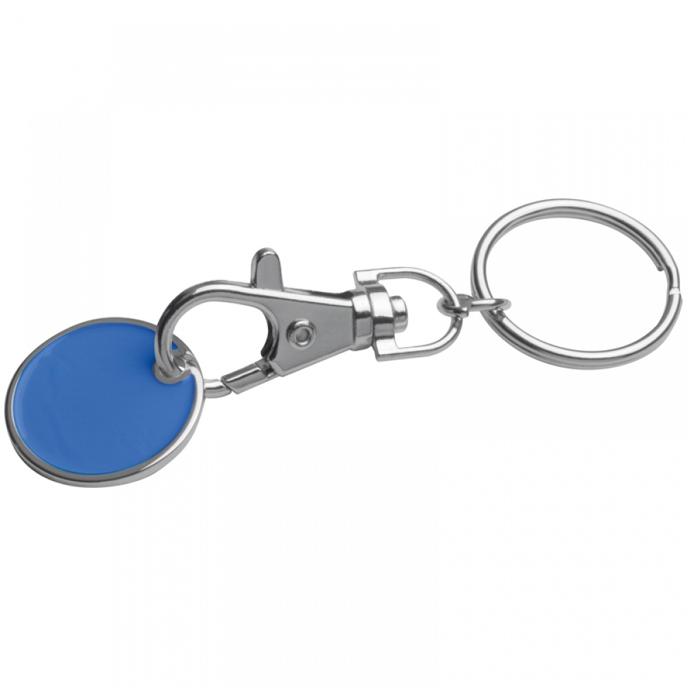 Logotrade promotional items photo of: Keyring with shopping coin, Blue