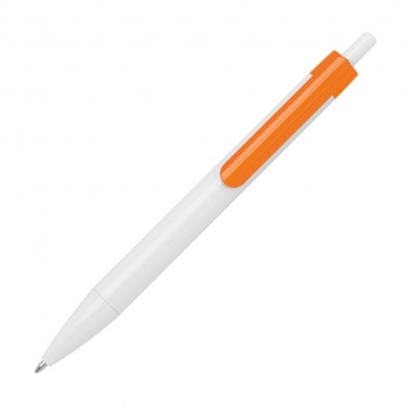 Logo trade advertising products image of: Ballpen with colored clip, Orange