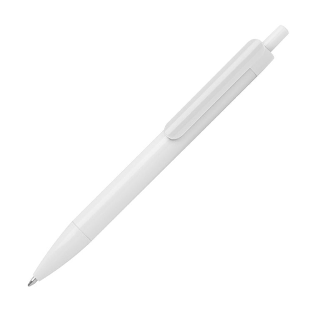 Logo trade promotional products image of: Ballpen with colored clip, White