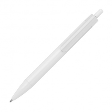 Logo trade advertising products image of: Ballpen with colored clip, White