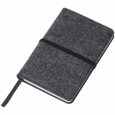 Logo trade promotional items image of: Felt notebook A6, Grey