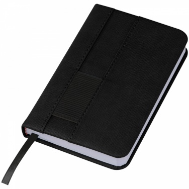 Logo trade promotional giveaways image of: Notebook with pocket A6, Black