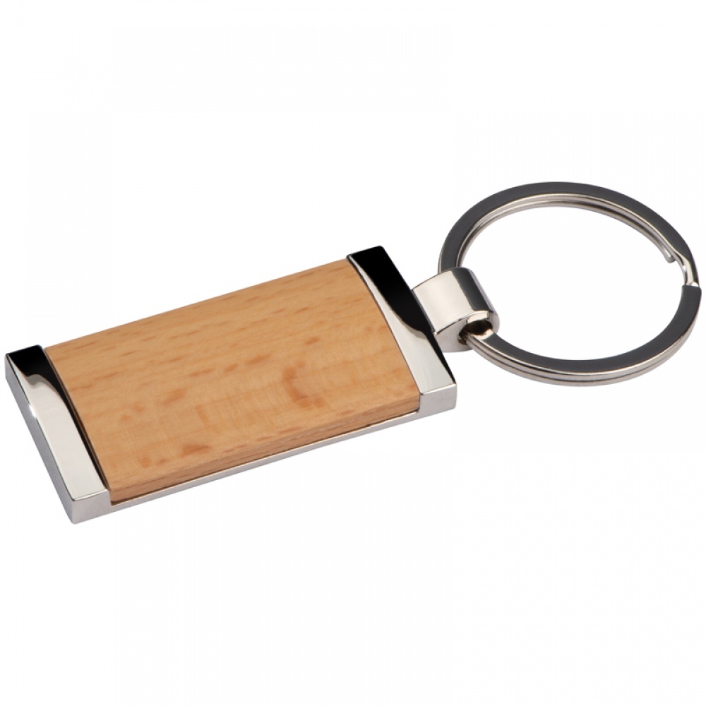 Logotrade advertising products photo of: Keyring with wooden stick, Brown