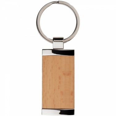 Logo trade promotional gift photo of: Keyring with wooden stick, Brown