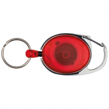 Logotrade promotional product picture of: Retractable keyring with carabiner, Red