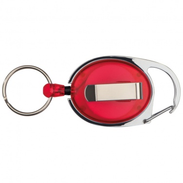 Logo trade advertising products picture of: Retractable keyring with carabiner, Red