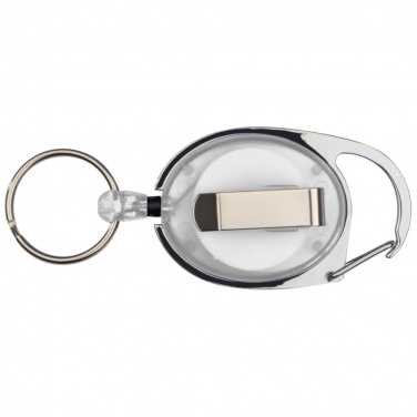 Logo trade promotional merchandise image of: Retractable keyring with carabiner, White