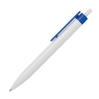 Logo trade promotional giveaways image of: Ballpen with colored clip, Blue