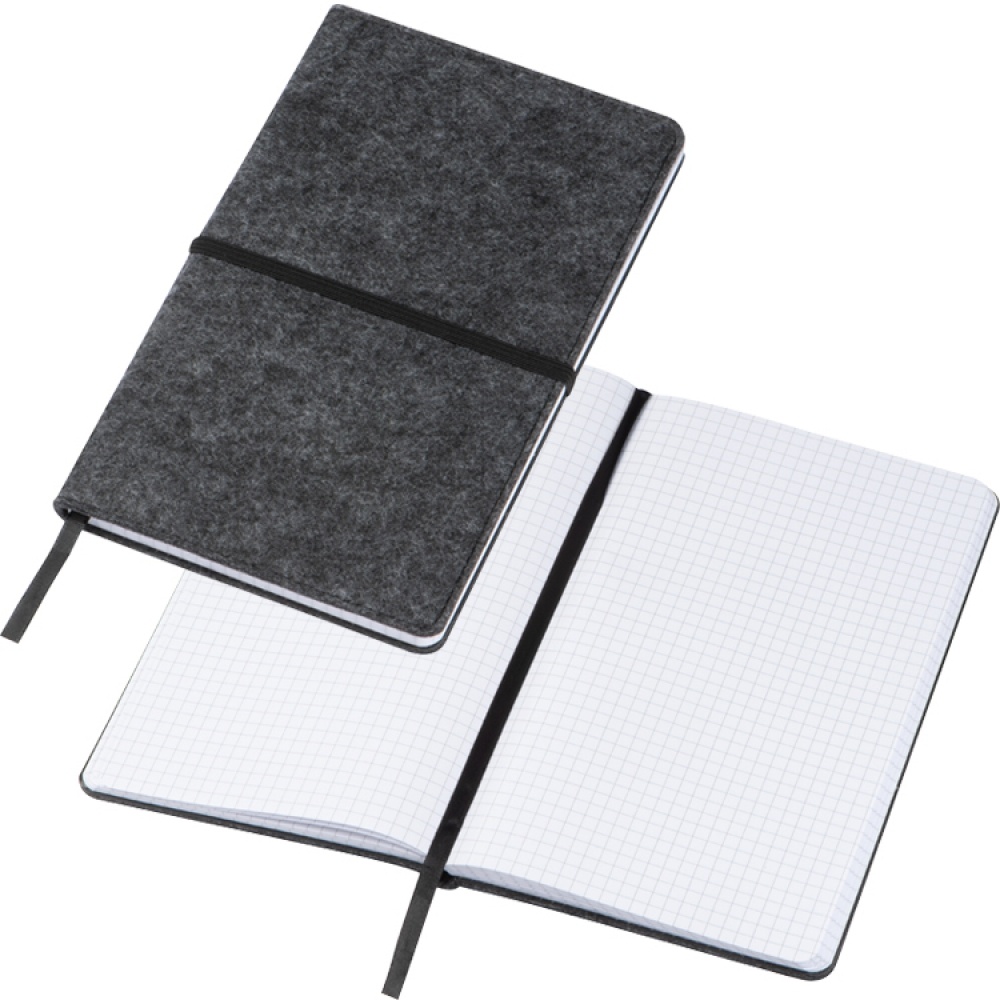 Logotrade business gift image of: Felt notebook A5, Grey