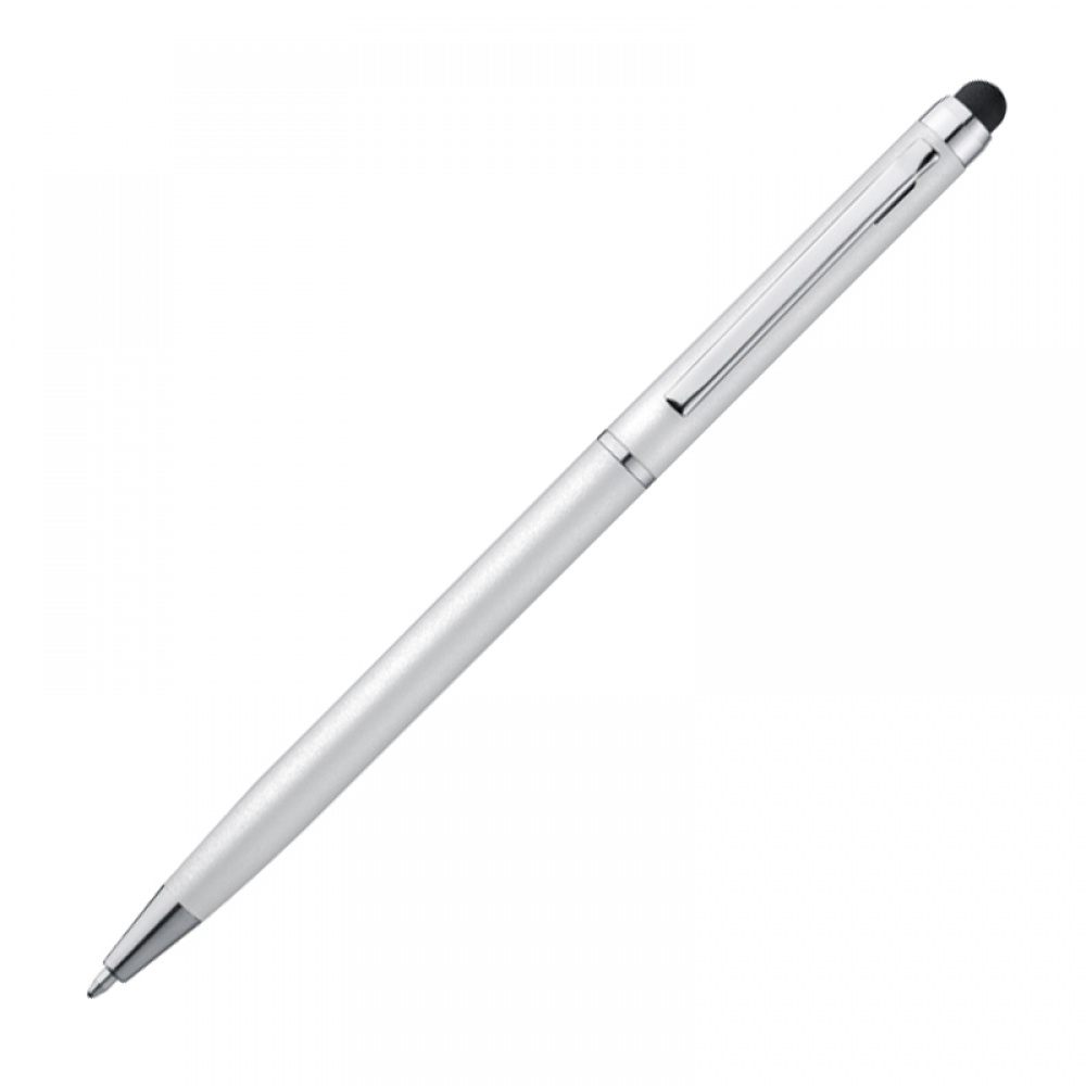 Logotrade corporate gift image of: Plastic ball pen with touch function, White