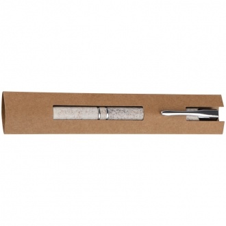 Logo trade promotional products picture of: Nature ballpen with silver applications, Beige