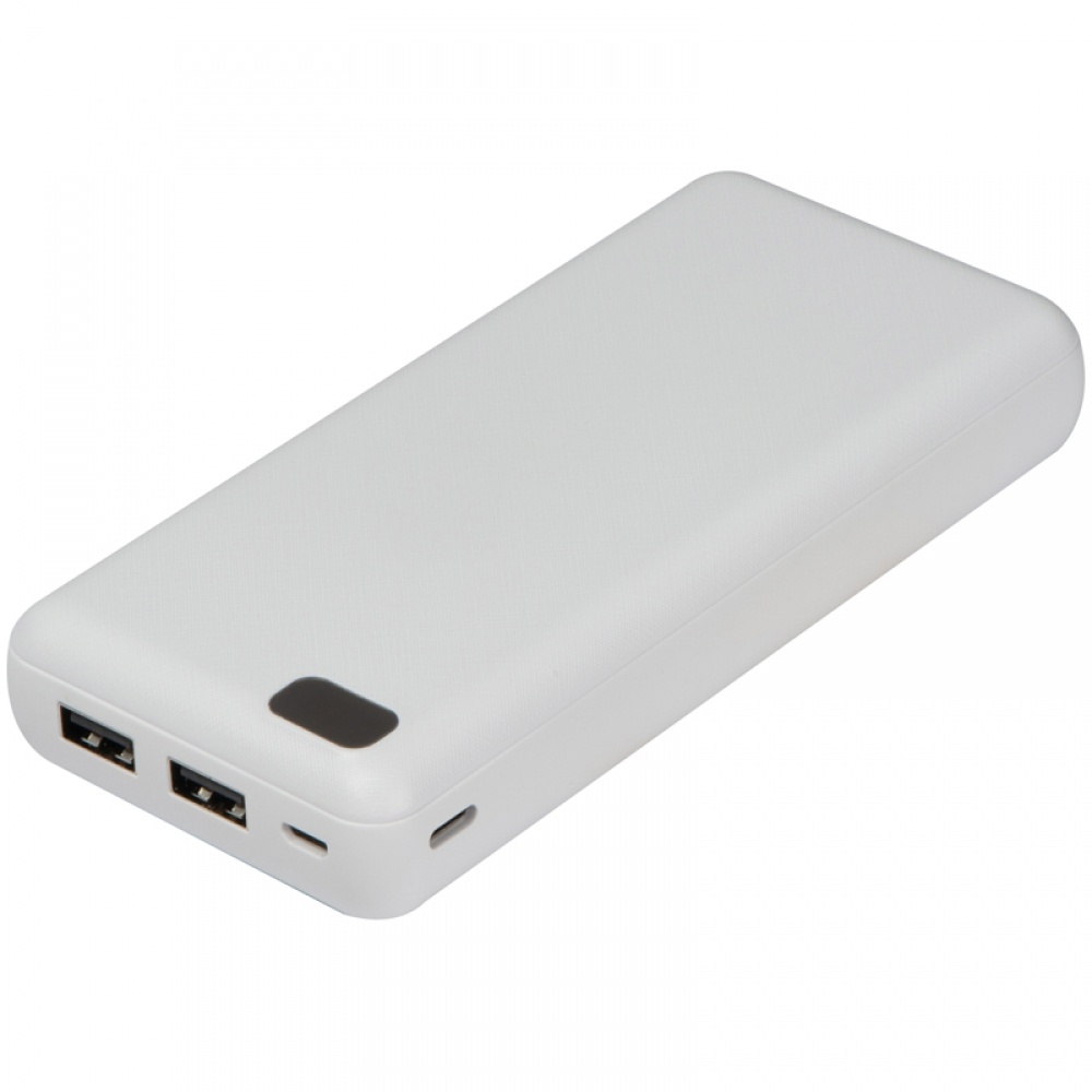 Logo trade corporate gifts picture of: Power bank 20.000 mAh, White