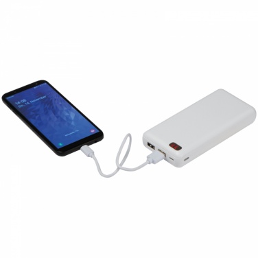 Logotrade promotional merchandise image of: Power bank 20.000 mAh, White