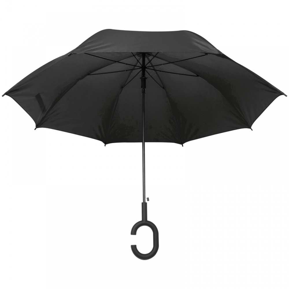 Logo trade promotional giveaway photo of: Hands-free umbrella, Black