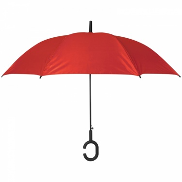 Logo trade promotional giveaways image of: Hands-free umbrella, Red