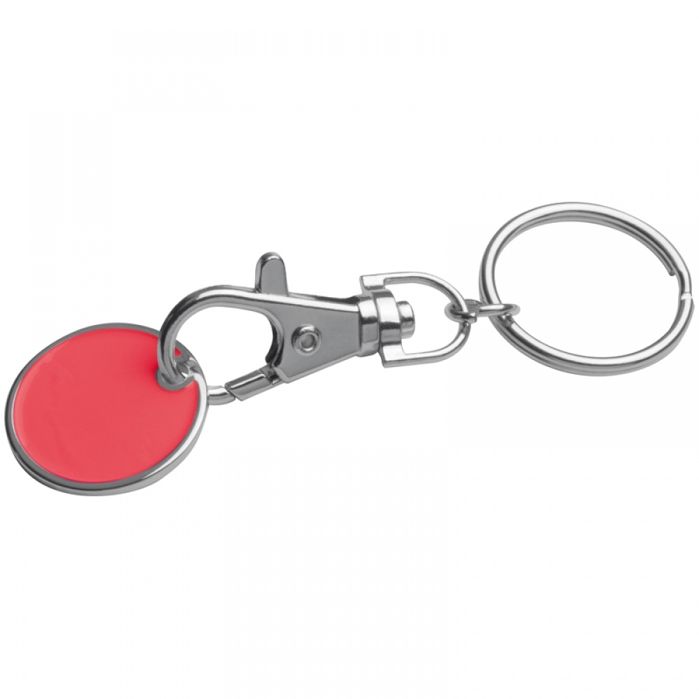 Logotrade corporate gift picture of: Keyring with shopping coin, Red