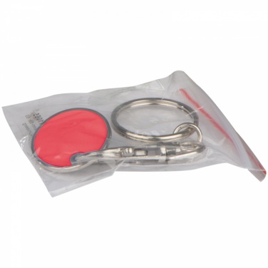 Logo trade promotional giveaway photo of: Keyring with shopping coin, Red