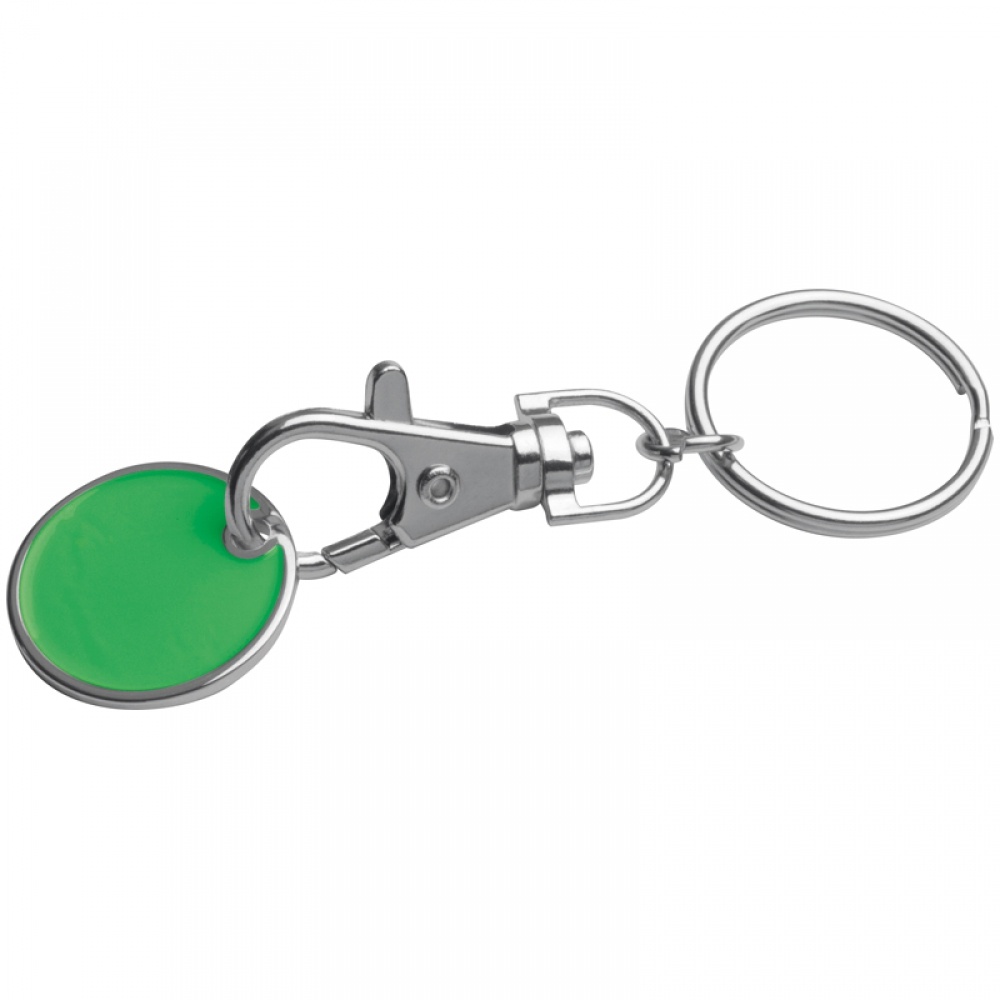 Logotrade advertising products photo of: Keyring with shopping coin, green