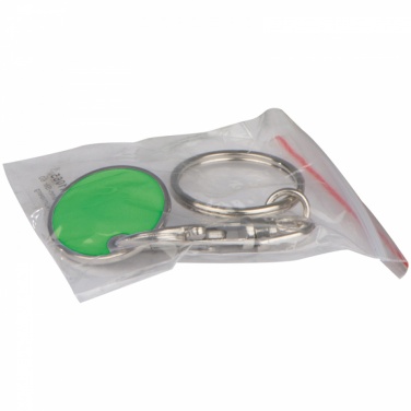 Logotrade promotional giveaway image of: Keyring with shopping coin, green