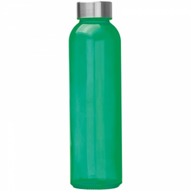 Logo trade promotional giveaways picture of: Transparent drinking bottle with grey lid, green