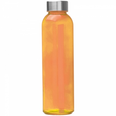 Logotrade promotional item picture of: Transparent drinking bottle with grey lid, orange