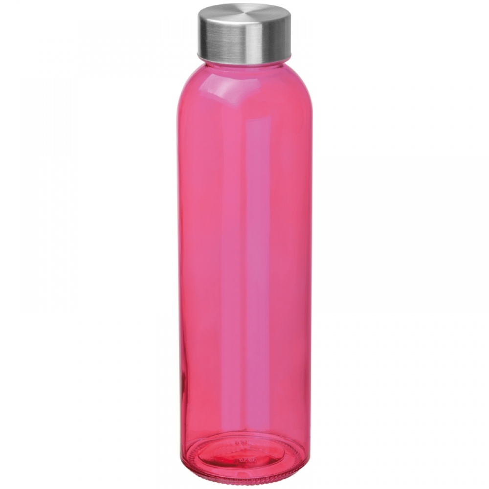 Logo trade promotional items picture of: Transparent drinking bottle with grey lid, pink