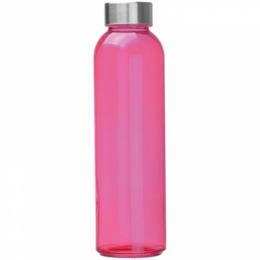 Logotrade promotional merchandise image of: Transparent drinking bottle with grey lid, pink