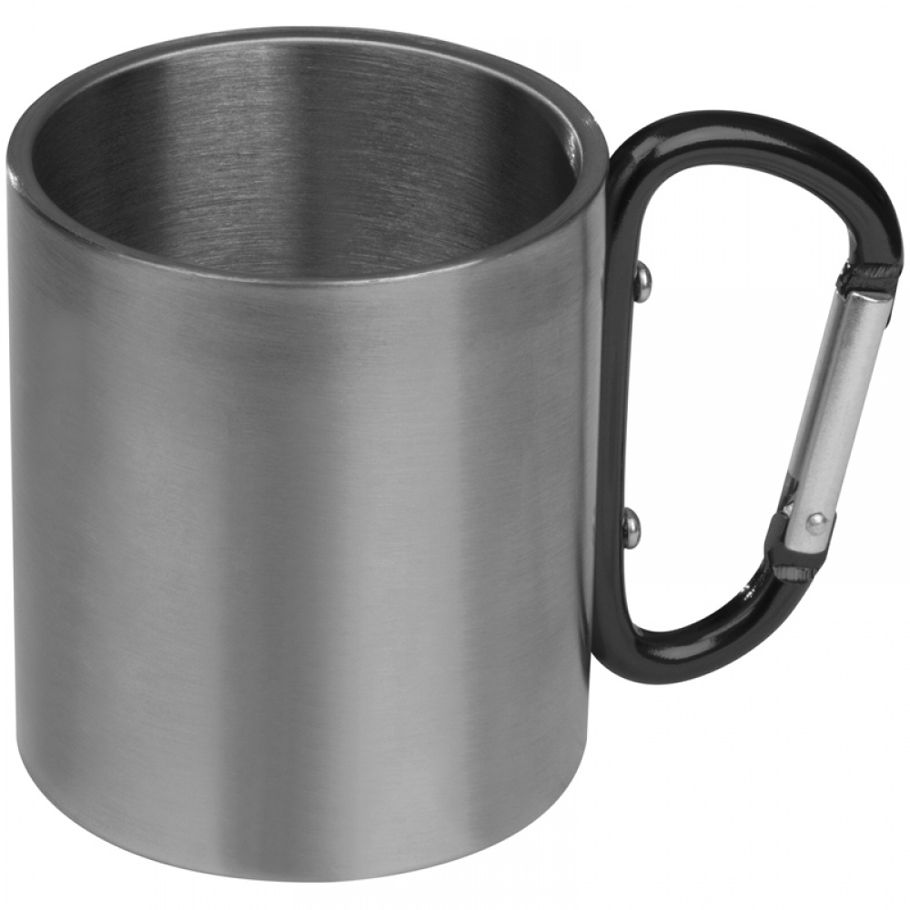 Logotrade advertising products photo of: Metal mug with snap hook, black