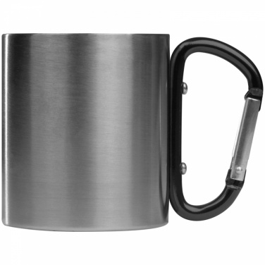 Logotrade promotional merchandise picture of: Metal mug with snap hook, black