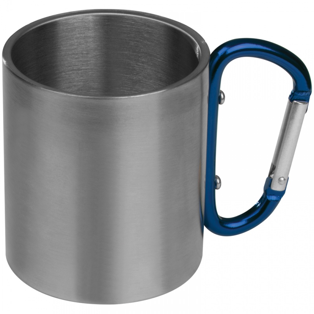 Logotrade promotional gifts photo of: Metal mug with snap hook, blue