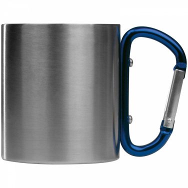 Logotrade promotional giveaway picture of: Metal mug with snap hook, blue