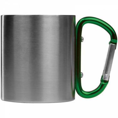 Logotrade promotional merchandise image of: Metal mug with snap hook, green