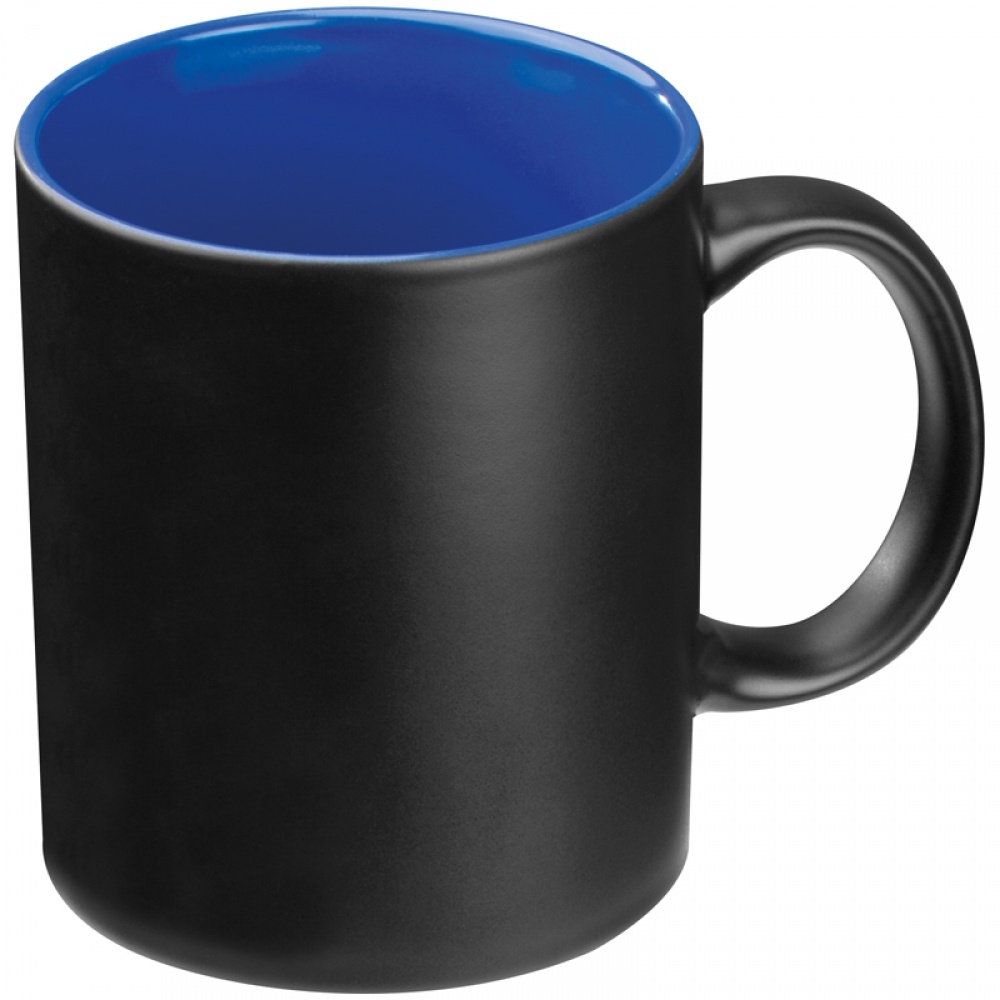 Logotrade advertising products photo of: Black mug with colored inside, blue