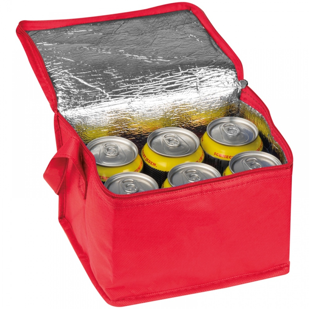 Logotrade promotional item picture of: Non-woven cooling bag - 6 cans, Red