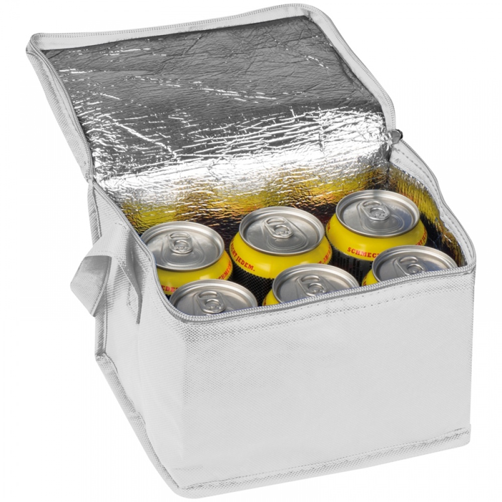 Logo trade promotional items picture of: Non-woven cooling bag - 6 cans, White