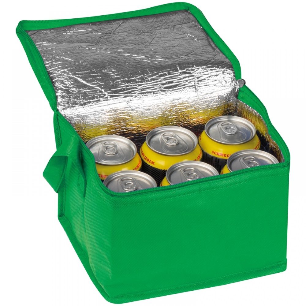 Logotrade promotional gift image of: Non-woven cooling bag - 6 cans, Green