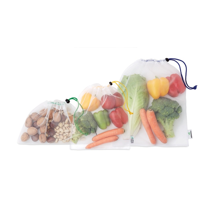 Logotrade promotional merchandise photo of: 3-pieces mesh RPET grocery bag set