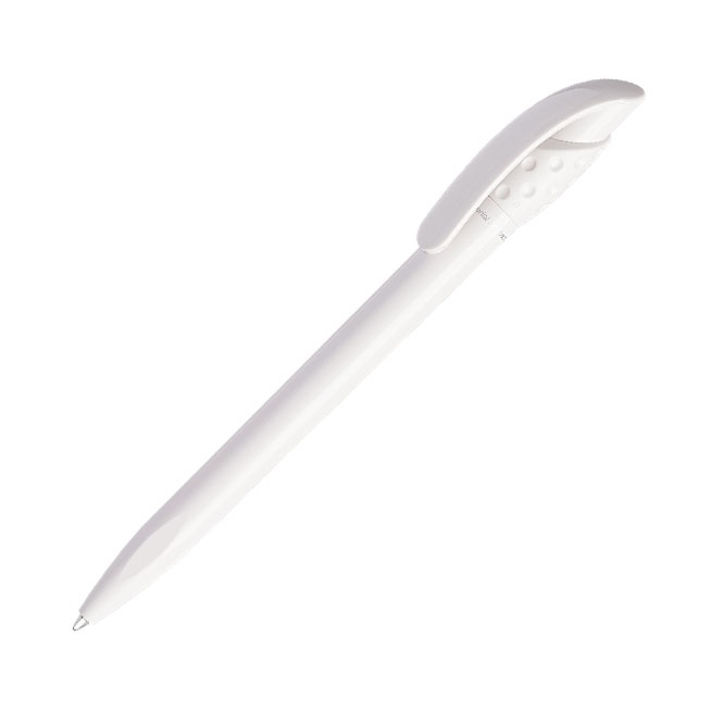 Logo trade corporate gifts image of: Golff Safe Touch antibacterial ballpoint pen, white