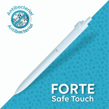 Logotrade promotional products photo of: Forte Safe Touch antibacterial ballpoint pen, white