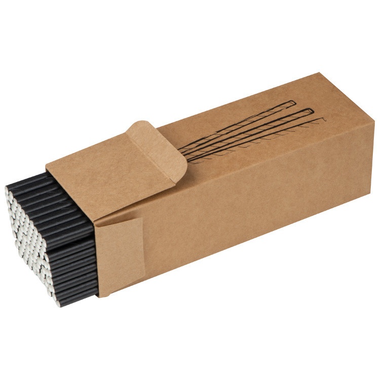 Logotrade promotional merchandise picture of: Set of 100 drink straws made of paper, black