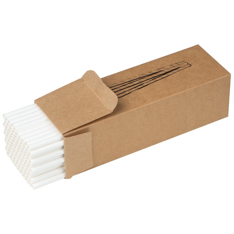 Logotrade advertising products photo of: Set of 100 drink straws made of paper, white