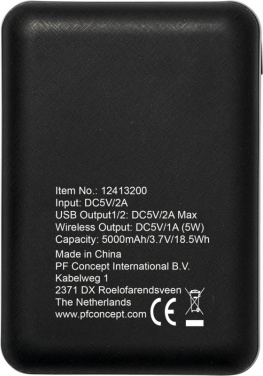 Logo trade corporate gifts picture of: Dense 5000 mAh wireless power bank, black