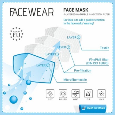 Logotrade promotional giveaway image of: Face mask with a filter, black