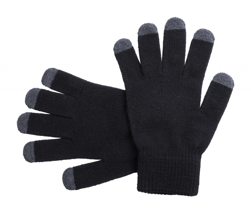 Logo trade promotional gifts picture of: Touch screen gloves, black