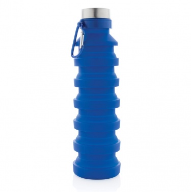 Logotrade business gift image of: Leakproof collapsible silicon bottle with lid, blue