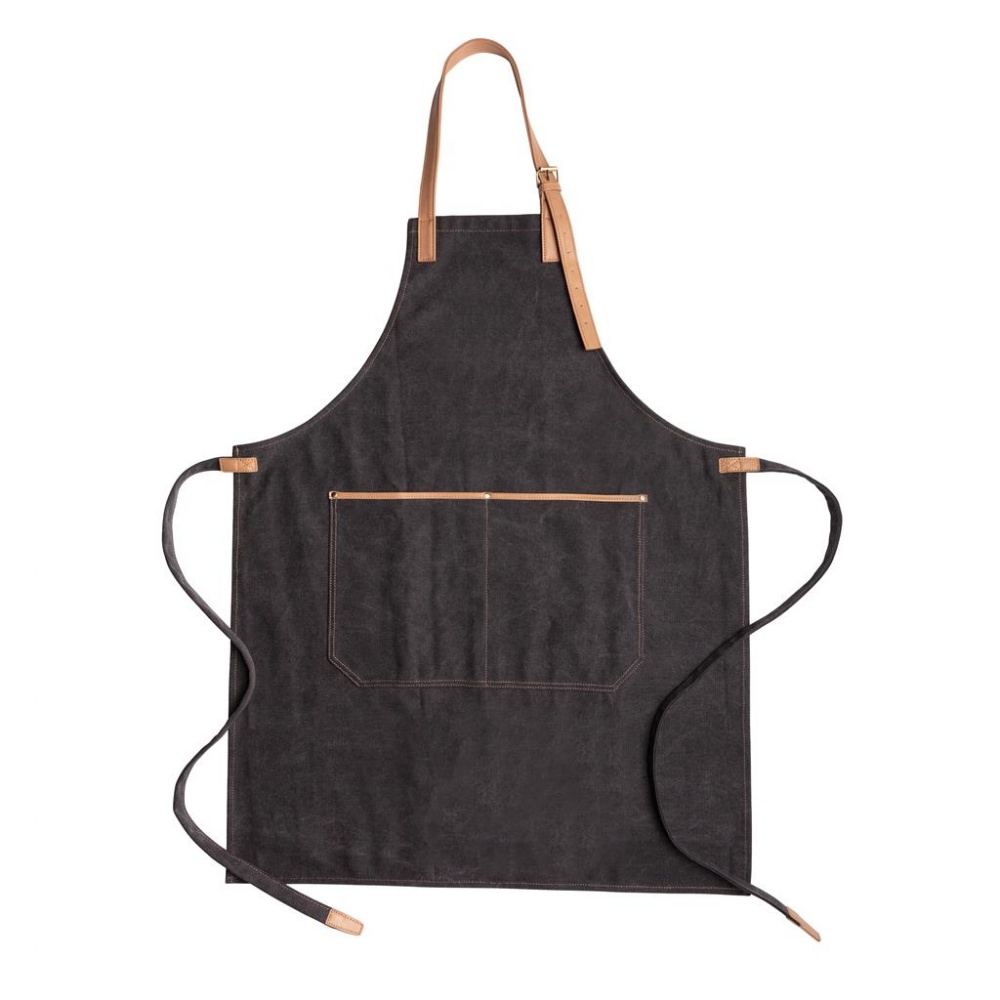 Logo trade promotional items image of: Deluxe canvas chef apron, black